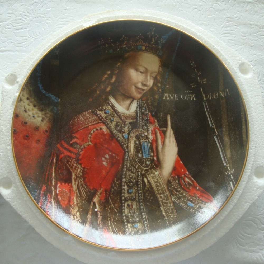 Annunciation US Post Stamp Collector Plate Christmas Jan Van Eyck 1988 COA LTD